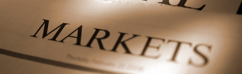closeup of newspaper title with the word markets