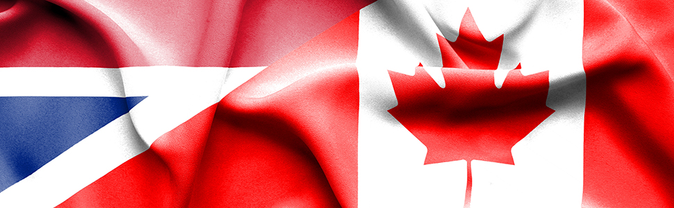 United Kingdom Canada flags blended together