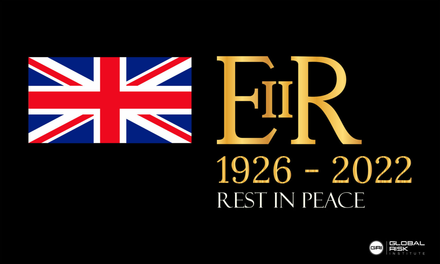 Graphic to pay respects to Queen Elizabeth II. Reads 19-26-2022 Rest In Peace
