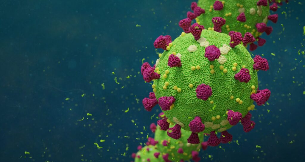 A computer generated image of coronavirus.
